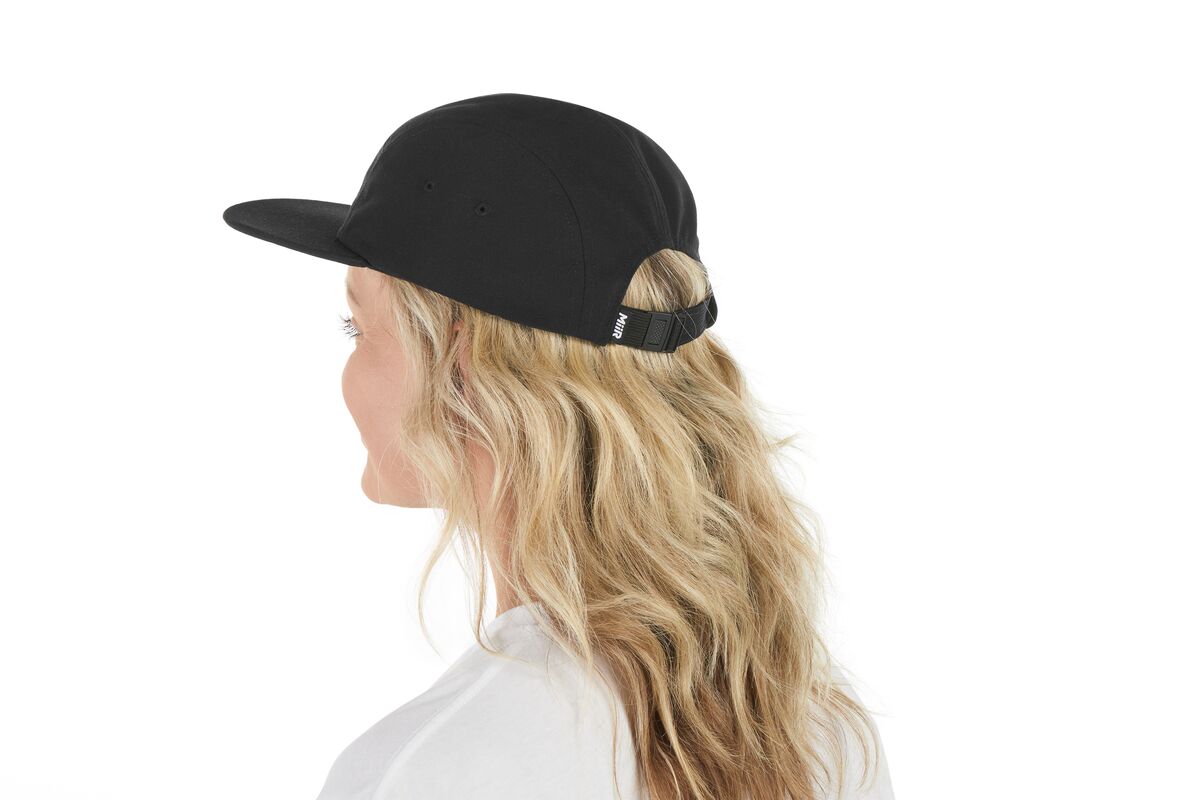 recycled-poly-flat-brim-5-panel-hat-b5 WebPDP-HAT003002_Recycled_Poly_Flat_Brim_5Panel_Hat_Black_Studio_Harper_Studios_0723_Side_2__HAT003002OS.jpg